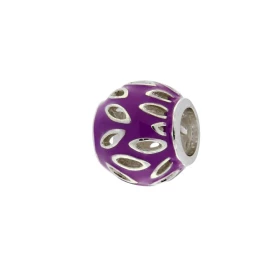 Charm Motifs Ajourés Argent 925 Email Violet Dimensions du charm : 11x9mm Diamètre du trou : 5mm Motifs ajourés argent bas...