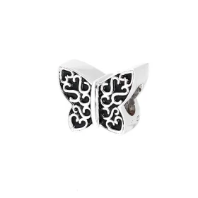 Charm Papillon Argent 925 Email noir Dimensions du charm : 12x11mm Diamètre du trou : 5mm Motif Papillon email noir Compat...