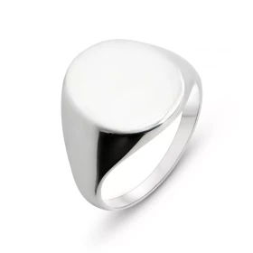  Bague Argent 925 type Chevalière pour Homme Plateau ovale 18 x 14mm Gravure possible : 2 initiales max 