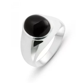  Chevalière Argent 925 sertie d un Onyx Dimensions pierre : 12x10mm Largeur monture (sur doigt, vue dessus) : 14mm 