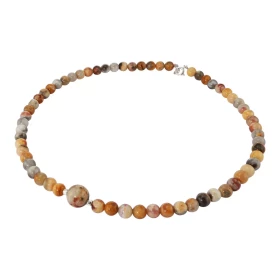 Collier Agate Crazy Lace 6-10mm Argent Ce collier est composé boules 6mm Agate Crazy Lace, 2 perles facettées Argent 4mm d...