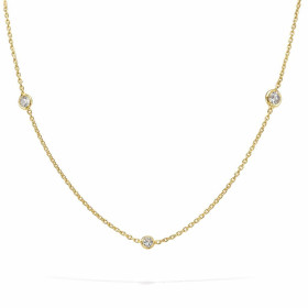 Collier argent 925 doré composé 3 oxydes zirconium sertis clos 3mm diamètre, 2 oxydes 4 mm 2 oxydes 5mm Chaîne maille forç...