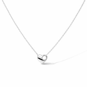 Collier argent 925 rhodié composé d un cœur ajouré Chaîne maille forçat 1mm large Longueur ajustable 38 à 42cm Système d a...