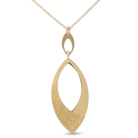 Collier argent doré composé d une navette 7x14mm une navette effet diamantée 20x40mm Chaîne maille jaseron 1,4mm large Lon...