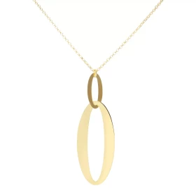 Collier argent rhodié composé d un pendentif 2 maillons ovales Dimension du pendentif : 21x64mm Chaîne maille jaseron 1,6m...