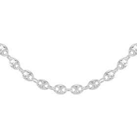 Collier Argent 925/1000 maille grains café Longueur du collier : 50cm Largeur maille : 11mm. 