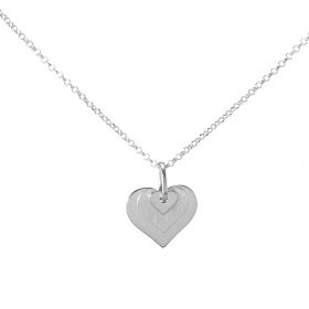Collier argent rhodié composé 3 coeurs superposés dont un argent satiné Dimension du pendentif : 15x15mm Chaîne maille ron...