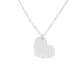 Collier argent rhodié maille forcat motif coeur Dimension du motif : 14 x15 mm Longueur ajustable 41,5 à 45 cm