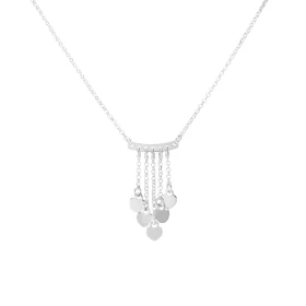 Collier argent rhodié composé d un pendentif 5 chainettes auxquelles sont suspendues des coeurs Dimension du pendentif : 1...