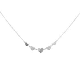 Collier argent composé 5 coeurs Chaîne maille jaseron : 1,6mm large Longueur ajustable 42 à 45cm