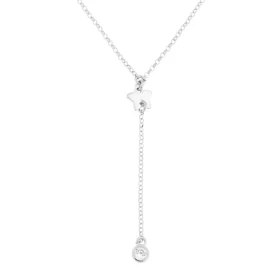 Collier argent rhodié maille jaseron motif étoile un petit oxyde zirconium pendant Longueur pendant : 4 cm Longueur (tour ...