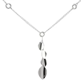 Collier argent rhodié composé d une chaîne double 4 navettes fixées sur une chaîne 4cm Dimension des navettes : 10x15mm 14...