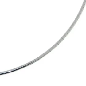  Collier câble semi rigide Argent 925 Maille oméga 1,8mm diamètre, longueur chaine : 45cm 