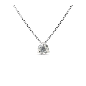 Collier Or Blanc 750 Diamant 0.50 carat Chaine maille forcat 1mm large par 45cm long completée d un pendentif mobile type ...