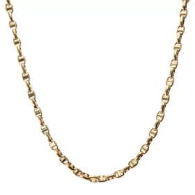 Chaîne or jaune 375 maille fantaisie Largeur : 3,5mm Système d attache : mousqueton Longueur : 60cm