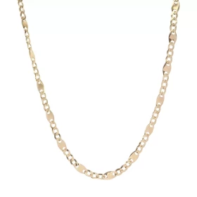 Chaîne or jaune 375 maille fantaisie Largeur : 4mm Système d attache : mousqueton Longueur : 50cm