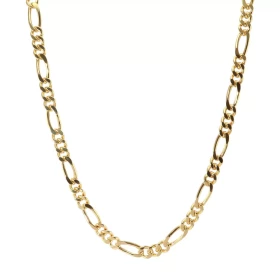 Chaîne or jaune 375 maille figaro Largeur : 4,5mm Système d attache : mousqueton Longueur : 50cm