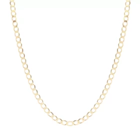 Chaîne or jaune 375 maille gourmette Largeur : 3,7mm Système d attache : mousqueton Longueur : 50cm