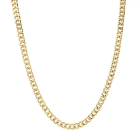 Chaîne or jaune 375 maille gourmette Largeur : 4,5mm Système d attache : mousqueton Longueur : 60cm