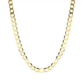 Chaîne or jaune 375 maille gourmette Largeur : 6mm Système d attache : mousqueton Longueur : 50cm