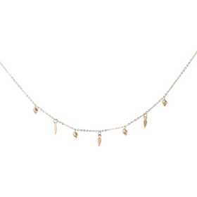  Collier or 750/1000 composé 4 perles ciselées 3 petites plumes Chaîne maille forçat : 1mm large Longueur ajustable 42 à 4...