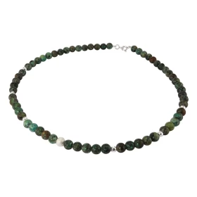 Collier Turquoise Africaine 6mm Argent Ce collier est composé boules 6mm Turquoise, 6 perles facettées Argent 4mm diamètre...