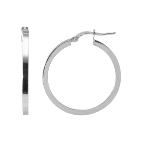 Créoles Argent 925 Rhodié Section Carrée 2.3mm x 30mm Section carrée 2.3mm large Système d attache : charnière Diamètre ex...