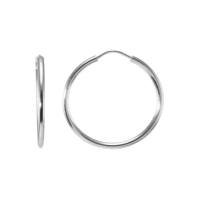 Créoles Argent 925 Rhodié Section Ronde 1.8mm x 20mm Section ronde 1.8mm diamètre Système d attache : charnière Diamètre e...