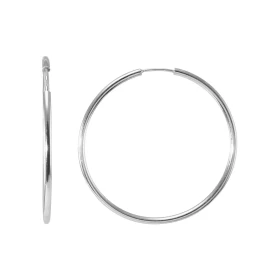 Créoles Argent 925 Rhodié Section Ronde 1.8mm x 30mm Section ronde 1.8mm diamètre Système d attache : charnière Diamètre e...