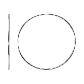 Créoles Argent 925 Rhodié Section Ronde 1.8mm x 58mm Section ronde 1.8mm diamètre Système d attache : charnière Diamètre e...