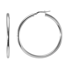 Créoles Argent 925 Rhodié Section Ronde 3mm x 45mm Section ronde 3mm diamètre Système d attache : charnière Diamètre extér...