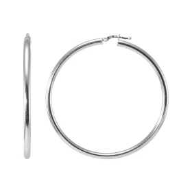 Créoles Argent 925 Rhodié Section Ronde 3mm x 55mm Section ronde 3mm diamètre Système d attache : charnière Diamètre extér...