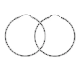  Créoles rondes Argent 925 Diamaètre 38mm Diamètre exterieur : 38mm Fil rond 2mm 