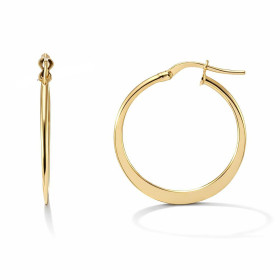 Créoles argent 925 doré composées d un anneau section ronde 1,5mm qui s applatit sur le bas Système d attache : tige monté...