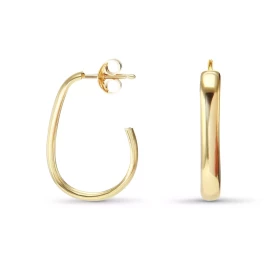 Créoles argent doré forme goutte une largeur 3mm Système d attache : poussette belge Diamètre extérieur : 15x21mm