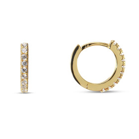Créoles argent doré des oxydes zirconium sur partie avant boucle Système d attache : tige crocheté Diamètre extérieur : 13...