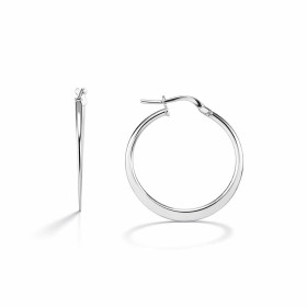 Créoles argent 925 rhodié composées d un anneau section ronde 1,5mm qui s applatit sur le bas Système d attache : tige mon...