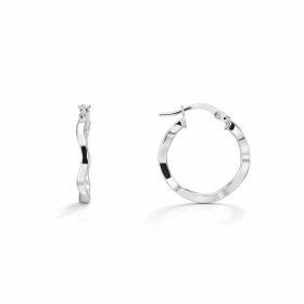 Créoles argent 925 rhodié composées d un anneau ondulé section carrée 2mm large Système d attache : tige sur une charnière...