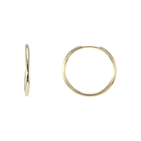 Créoles Or Jaune 375 Section ronde 0,9mm Diamètre extérieur : 1,1cm