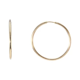 Créoles Or Jaune 375 Section ronde 0,9mm Diamètre extérieur : 1,6cm