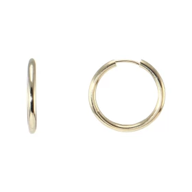 Créoles Or Jaune 375 Section ronde 1,3mm Diamètre extérieur : 1,2cm
