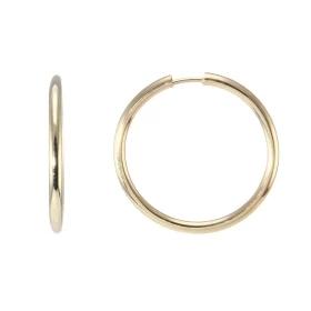 Créoles Or Jaune 375 Section ronde 1,3mm Diamètre extérieur : 1,6cm