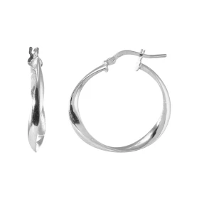 Créoles Torsadées Argent 925 Rhodié 3mm x 25mm Fil ovale torsadé 3mm large Système d attache : charnière Diamètre extérieu...