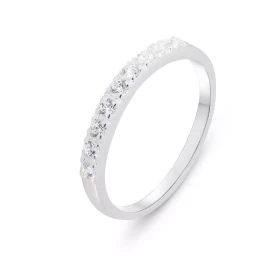  Demi alliance Argent 925 serti 9 oxydes 1,8mm diamètre Largeur monture : 2,5mm 
