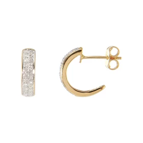  Boucles d oreilles demi créoles Or Jaune 750 serties 44 diamants pour un poids total 0,29 carat Dimensions d une boucle v...