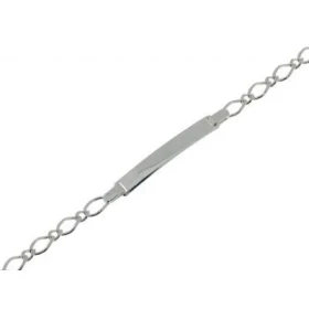 Bracelet Identit&eacute; Argent 925/1000 Maille figaro altern&eacute;e 1.1 4,5mm large Longueur du bracelet : 18cm