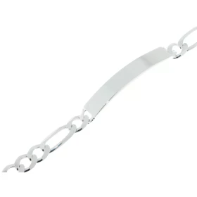  Bracelet identité Argent 925 pour Homme Maille figaro alternée 1.3 lapidée sur 6 faces Largeur maille : 6.8mm Longueur du...