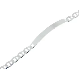  Bracelet identité Argent 925 Maille marine 6mm large Longueur du bracelet : 18.5cm Épaisseur plaque : 1.4mm 