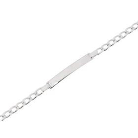  Bracelet identité à personnaliser Argent 925 Maille gourmette 3,6mm large Longueur du bracelet : 18cm Dimensions plaque à...