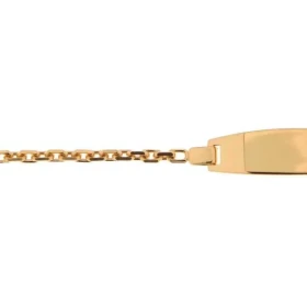 Gourmette bébé maille forcat Or Jaune 375 Largeur maille : 1,9mm Longueur : 14cm, Anneau intermédiaire à 12,5 cm 